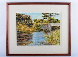 Henry Richards "Inlet at San Simeon" Oil On Canvas