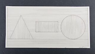 Sol LeWitt Pencil On Paper Geometric Drawing