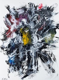 Von Allen "Untitled #7" Abstract Oil On Paper