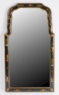 Chinoiserie Decorated Queen Anne Style Mirror