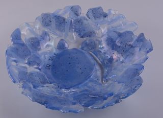 Fused Art Glass Bowl, Signed Connie Zazakos