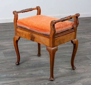 French Walnut Dressing Table Bench
