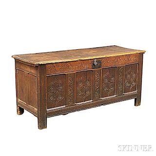 Jacobean Carved Oak Joined Chest