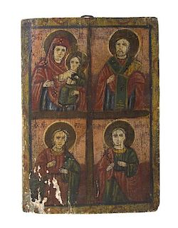 A Greek Icon, Height 14 3/4 x width 10 1/2 inches.