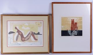 Two Original Abstract Etchings