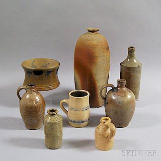 Eight Stoneware Items