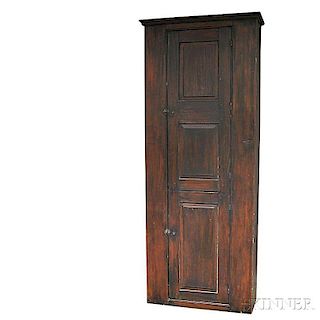 Black-painted and Paneled Wall Cupboard