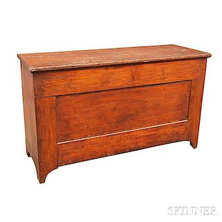 Country Red-stained Pine Lift-top Chest