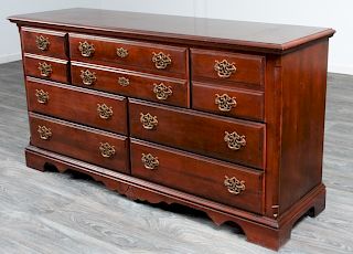 Mahogany Triple Dresser, Three Over Four Drawers
