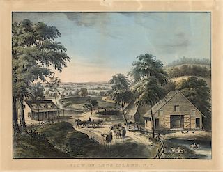 View on Long Island. N.Y. - Original Large Folio Currier & Ives lithograph