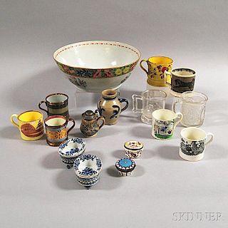 Sixteen Glass and Ceramic Items