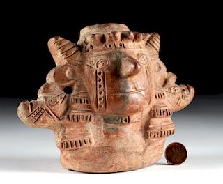 Recuay / Sican Pottery Face Vessel - Naylamp