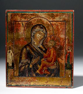 Early 19th C. Russian Icon - Mother of God Theotokos
