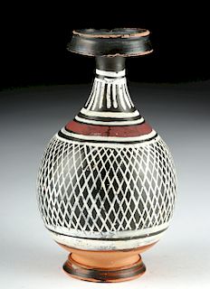 Attractive Greek Gnathian Pottery Net Pattern Bottle