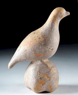 Greek Canosan Pottery Dove Sitting Upon Pomegranate