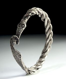 Exceptional Viking Silver Twisted Wire Bracelet, 64.5 g