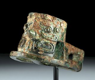 Chinese Warring States Bronze Tao Mask Attachment