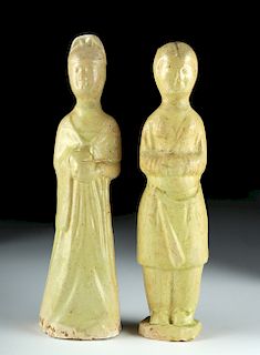 Sui / Tang Dynasty Glazed Pottery Figures (pr)