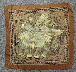 Burmese Kalaga Textile w/ Elephant Rider