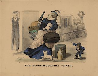The Accommodation Train - Original Small Folio Currier & Ives lithograph