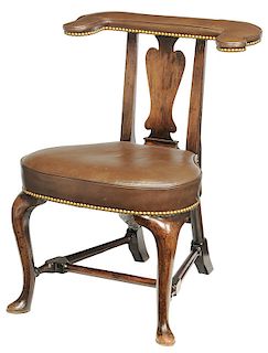 Queen Anne Style Mahogany Voyeuse Chair