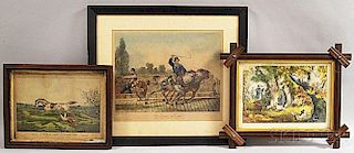 Three Framed Hand-colored Engravings