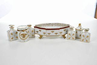Seven Pieces Limoges Gilt Decorated Porcelain