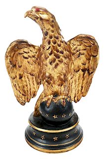 Italian Gilt and Painted  Eagle on Pedestal