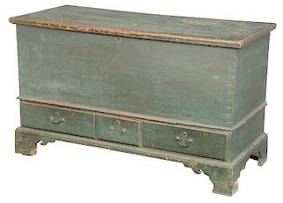 American Chippendale Painted Lift Top Chest