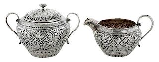 Aesthetic Movement Sterling Creamer and Sugar