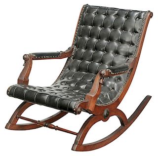 American Walnut Carved Rocking Chair