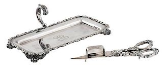 Tiffany Silver-Plate Candle Snuff and Tray