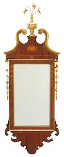 American Federal Style Inlaid Mahogany Mirror