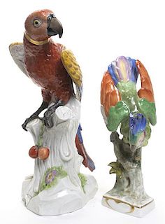 Two Continental Ceramic Models of Birds, Height of taller bird 16 inches.