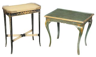 Two Paint Decorated Tables