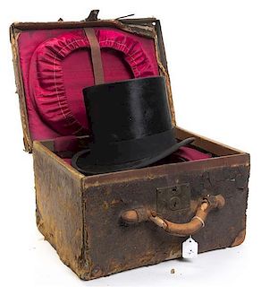 A Dunlap & Co. Beaver Top Hat, retailed by J.G. Bennett & Co., Depth 11 1/2 inches.