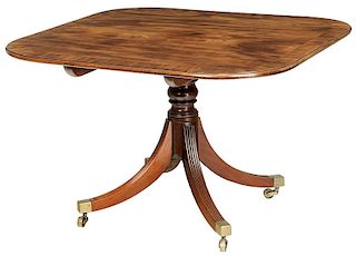 Regency Figured Mahogany Pedestal Table