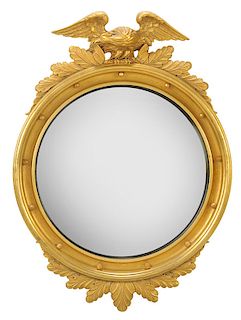 Federal Style Parcel-Gilt Convex Mirror