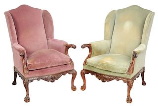 Pair Philadelphia Chippendale Style Easy Chairs