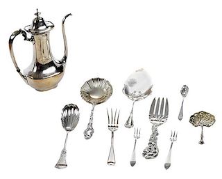 17 Pieces Sterling Flatware and Coffee pot