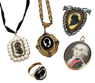 Five Pieces Antique Jewelry