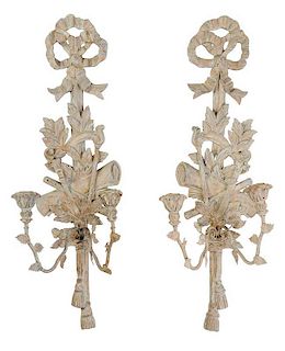 Louis XVI Style Bow and Tassel Sconces