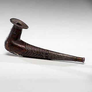 Siberian Wood Pipe with Pewter Inlay  