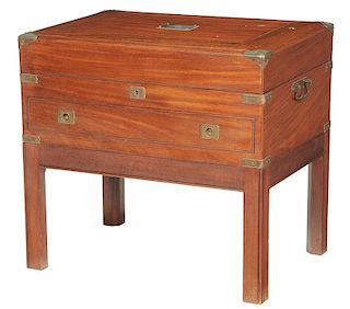 Brass Mounted Mahogany Silver Chest on Stand