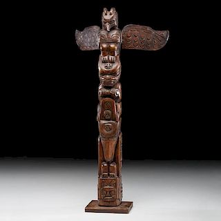 Northwest Coast Carved Totem Pole 