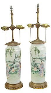 Pair Ming Style Vase Lamps