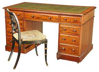 Regency Style Mahogany Pedestal Desk