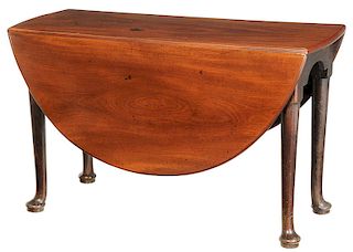 Queen Anne Figured Mahogany Drop Leaf Table