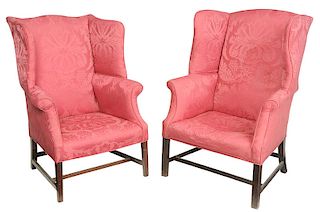 Two Similar George III Easy Chairs