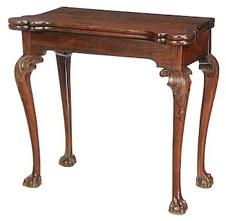 George III Carved Mahogany Games Table